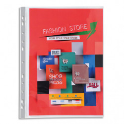 EXACOMPTA Sachet 10 pochettes perforées PREMIUM A4 en polypropylène lisse 14/100e cristal