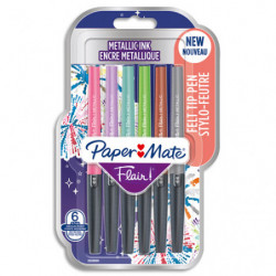 PAPERMATE Blister de 6 feutres Flair Metallic assortis