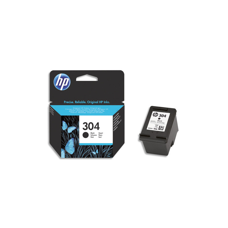 HP 304 Cartouche d'Encre Noire Authentique (N9K06AE)