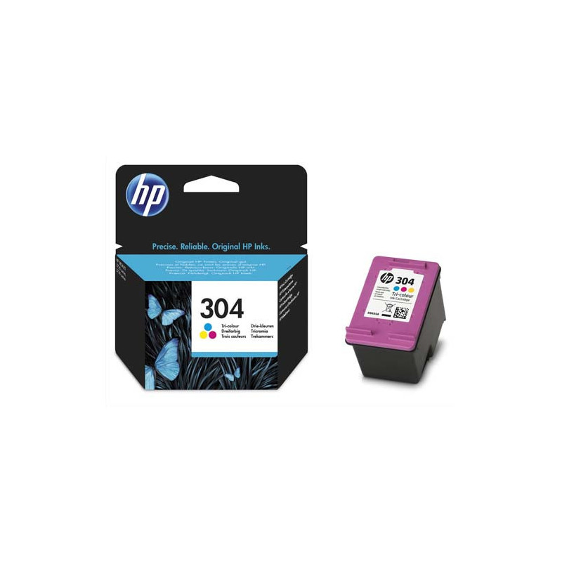 HP 304 Cartouche d'Encre Trois Couleurs Authentique (N9K05AE)