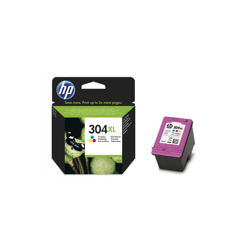 HP 304XL Cartouche d'Encre Trois Couleurs grande capacité Authentique (N9K07AE)