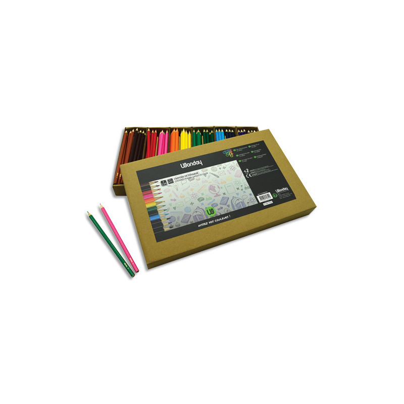 WONDAY Schoolpack de 144 crayons de couleur assortis