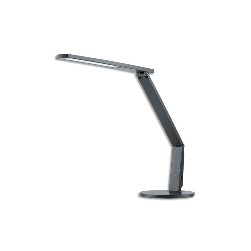 HANSA Lampe LED Vario Plus avec variateur, anthracite. Dim tête 46,5 cm x 4,4, pied Ø 20, bras 17 x 33 cm