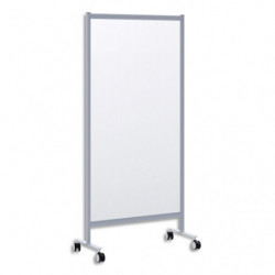 PAPERFLOW Cloison de protection mobile simple cadre aluminium, panneau PMMA P0,3 cm L85,5 x H180 x P39 cm