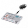 DURABLE Porte-Badges en plastique, fomat paysage. Enrouleur STYLE avec mousqueton.