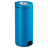 ROSSIGNOL Poubelle à pédale Sanelia en acier Bleu, capacité 30 Litres, seau en plastique - D29 x H67 cm