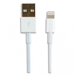 APM Câble USB-A vers Lightning MFI Mâle/Mâle 1m Blanc 600224