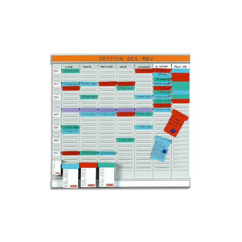 NOBO Planning OFFICE PLANNER 7 bandes de 24 fiches indice 2 + 1 band index