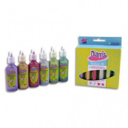 OZ INTERNATIONAL Set de 6 flacons 20ml Diams 3D Mini Total Star - couleurs pailletées assorties