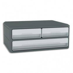 CEP Module MoovUp 2 petits tiroirs + 1 grand. Caisson Gris Foncé et tiroir Gris Clair