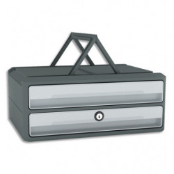 CEP Module MoovUp Secure 2 tiroirs. Caisson Gris Foncé et tiroirs Gris Clair