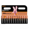 DURACELL Piles alcalines AA Plus 100%, 1,5V LR6 MN1500, lot de 12 piles