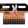 DURACELL Piles alcalines AAA Plus 100%, 1.5V LR03 MN2400, lot de 12 piles