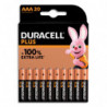 DURACELL Piles alcalines AAA Plus 100%, 1.5V LR03 MN2400, lot de 20 piles