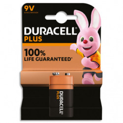 DURACELL Piles alcalines 9V Plus 100%, 6LR61 MN1604, lot de 1 pile