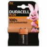 DURACELL Piles alcalines 9V Plus 100%, 6LR61 MN1604, lot de 1 pile