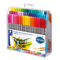 STAEDTLER 3200 Design Journey - Set 120 feutres de coloriage double pointe 3,0 mm, 0,5 - 0,8 mm assortis