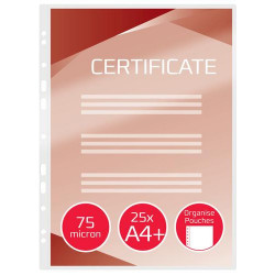 GBC Paquet de 25 Pochettes de plastification GBC A4+, 2 x 75 microns, brillantes 3747515