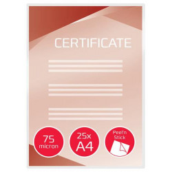 GBC Paquet de 25 Pochettes plastification/signalisation Peel'n'Stick A4, 2x75microns, brillantes 3747530