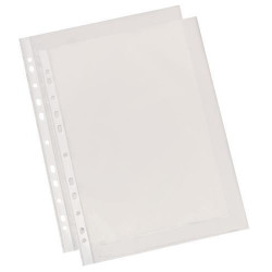 ESSELTE Sachet de 10 pochettes perforées A4 en polypropylène grainé 4.3/100eme. Coloris transparent