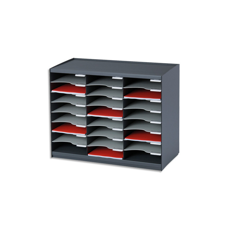 PAPERFLOW Trieur 24 cases Noir Gris pour document A4