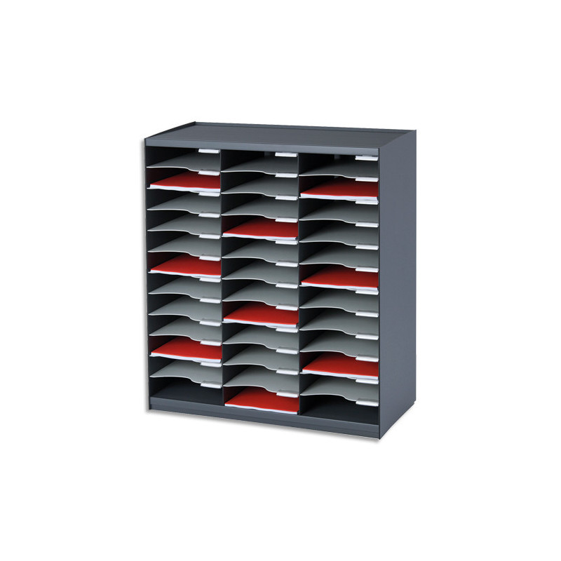 PAPERFLOW Trieur 36 cases Noir Gris pour document A4