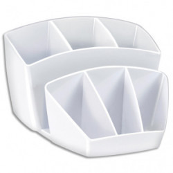 CEP Multipot PROTECT 6 cmpts + 2 espace. Propriétés antibactériennes. Dim(lxhxp): 14,3x9,3x15,8 cm. Blanc