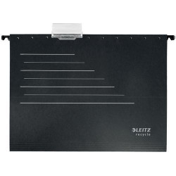LEITZ Boîte 10 dossiers suspendus tiroir fond V Leitz Recycle en carton 100% recyclé/recyclable, noir