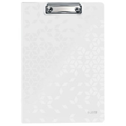 LEITZ Porte-blocs avec rabat WOW A4, capacité 75 feuilles. Dimensions : L22,8xH1,7xP32 cm. Coloris blanc