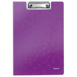 LEITZ Porte-blocs avec rabat WOW A4, capacité 75 feuilles. Dimensions : L22,8xH1,7xP32cm. Coloris violet