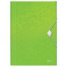 LEITZ Chemise 3 rabats à élastique WOW en polypropylène. Coloris Vert