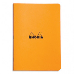 RHODIA Cahier piqûre 96 pages 5x5 format 14,8x21cm. Coloris orange