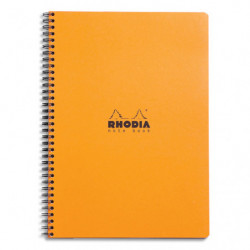 RHODIA Cahier Notebook spirale en carte 160 pages 5x5 format 22,5x29,7cm. Coloris orange