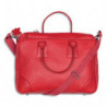 QUO VADIS Sacoche cabas Goya en cuir pleine fleur de vachette grainée 40x6,5x29cm. Coloris rouge