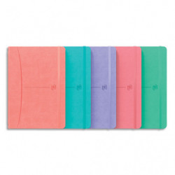 OXFORD Carnet SIGNATURE format A5 couverture rigide brochure 160 pages 5x5. Coloris assortis pastel