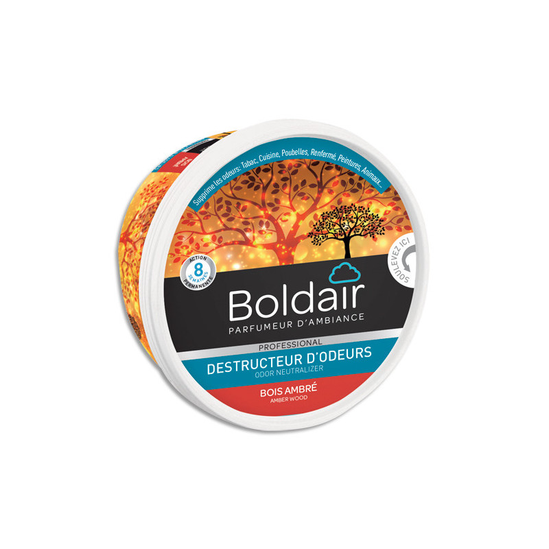 BOLDAIR Pot 300g Gel destructeur d'odeurs Bois Ambré