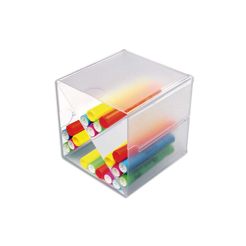 DEFLECTO Système modulable Cube séparation en X, 4 compartiments. Dim. L15,2 x H15,2 x P15,2 cm