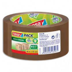 TESA Ruban adhésif d'emballage 100% de plastique recyclé marron Eco & Strong sans solvant 66mx50 mm