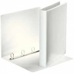 ESSELTE Classeur personnalisable ESSENTIAL 4 anneaux 25 mm en polypropylène. Format A4. Coloris Blanc