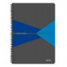 LEITZ Cahier OFFICE 21x29,7cm 180 pages lignées. Couverture en polypropylène Gris et Bleu