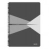 LEITZ Cahier OFFICE 21x29,7cm 180 pages lignées. Couverture en polypropylène Gris et Gris