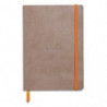 RHODIA Carnet Rhodiarama 14,8x21 160 pages lignées. Couverture simili-cuir Gris taupe