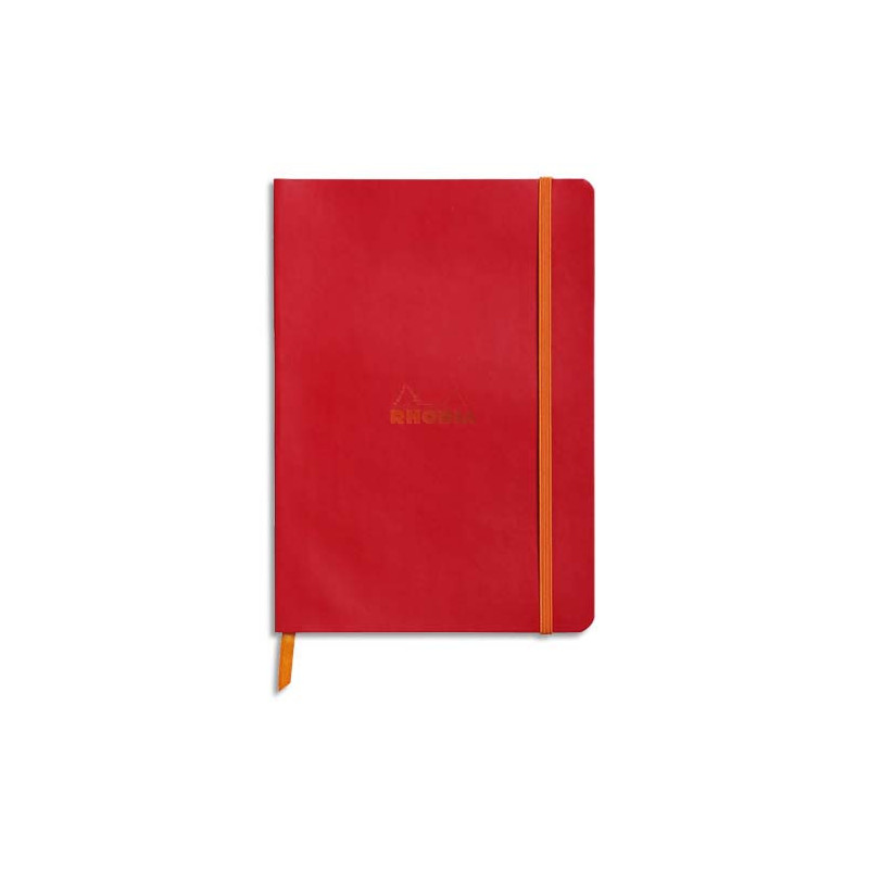 RHODIA Carnet Rhodiarama 14,8x21 160 pages lignées. Couverture simili-cuir Gris coquelicot