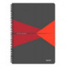 LEITZ Cahier OFFICE 21x29,7cm 180 pages lignées. Couverture carte pelliculée Gris et Rouge