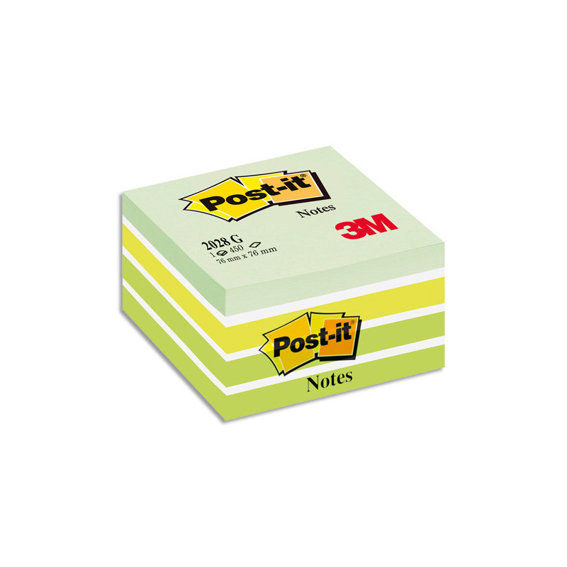 POST-IT Cube Light Rêve Intense 7,6 x 7,6 cm - 450 feuilles - Vert
