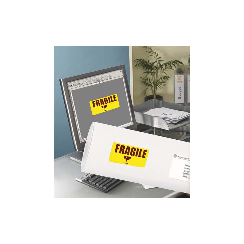 AVERY Boîte de 480 Etiquettes de couleur enlevable Jaune 63.5x33.9mm L6035-20