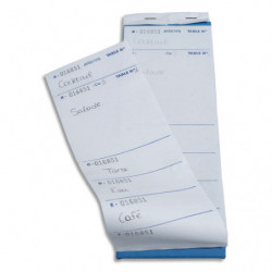 EXACOMPTA Bloc brasserie 9,5x26cm autocopiant texté 50 feuillets numérotés dupli. 6 coupons détachables