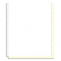 EXACOMPTA Boîte 1000 feuilles listing 70g autocopiantes blanc/jaune 240x11 2plis bande Caroll détachable