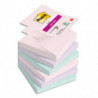 POST-IT® Z-Notes Super Sticky Soulful. 76 x 76 mm.Lot de 6 blocs de 90 F. Ass : rose, bleu et vert.