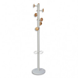 ALBA Portemanteau Music blanc et bois. 6 patères.